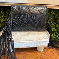 Juan Antonio - Women's Tooled Fringe Crossbody Bag