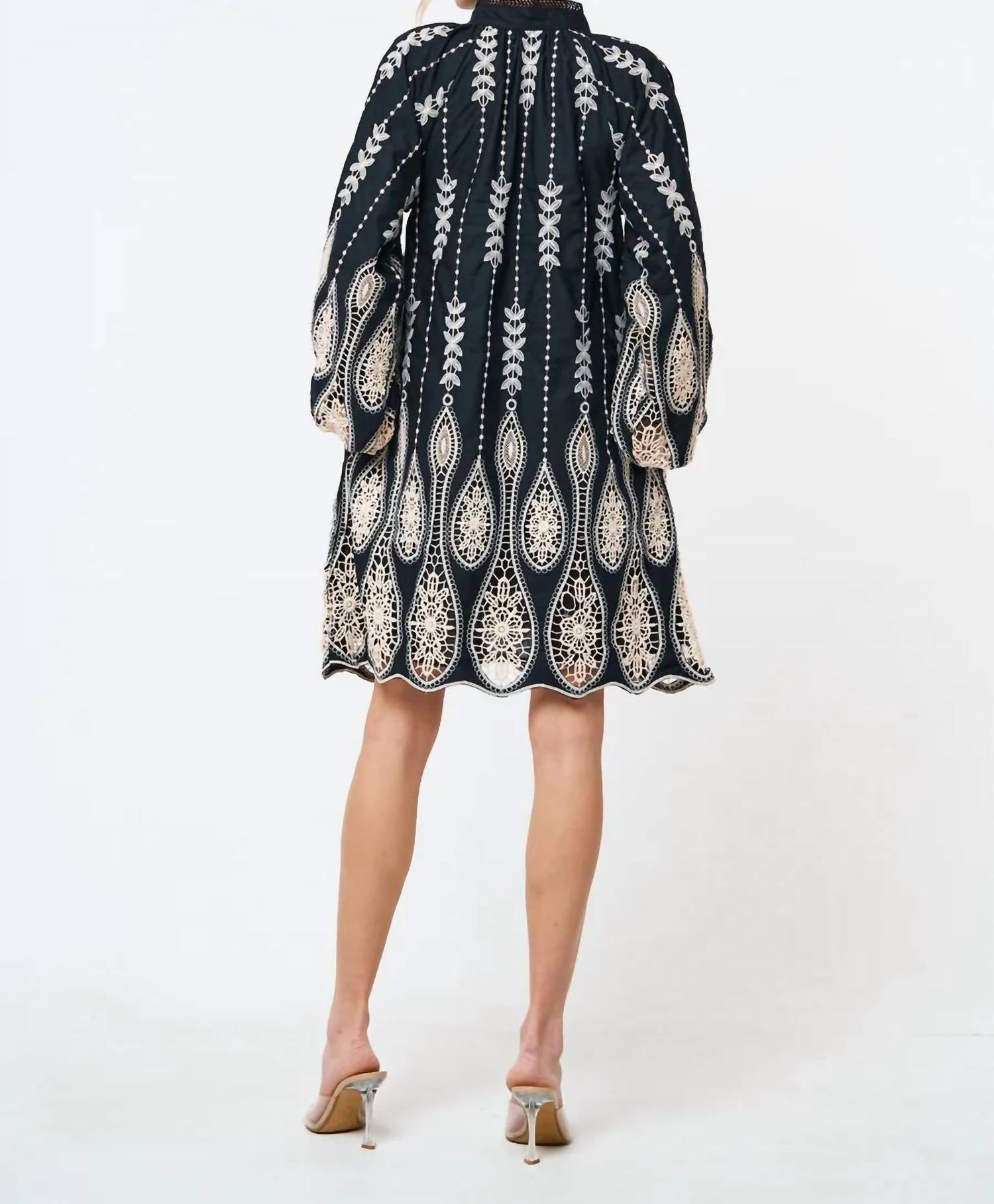 Ciebon - Dianna Embroidered Drip Mini Dress