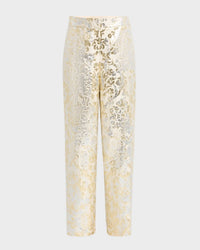 Lafayette 148 - Sullivan High Rise Metallic Jaquard Pants