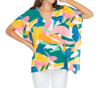 Jade Melody Tam - Georgia Geo Puzzle Print Short Sleeve Top
