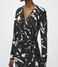 Joseph Ribkoff - Abstract Faux Wrap Dress