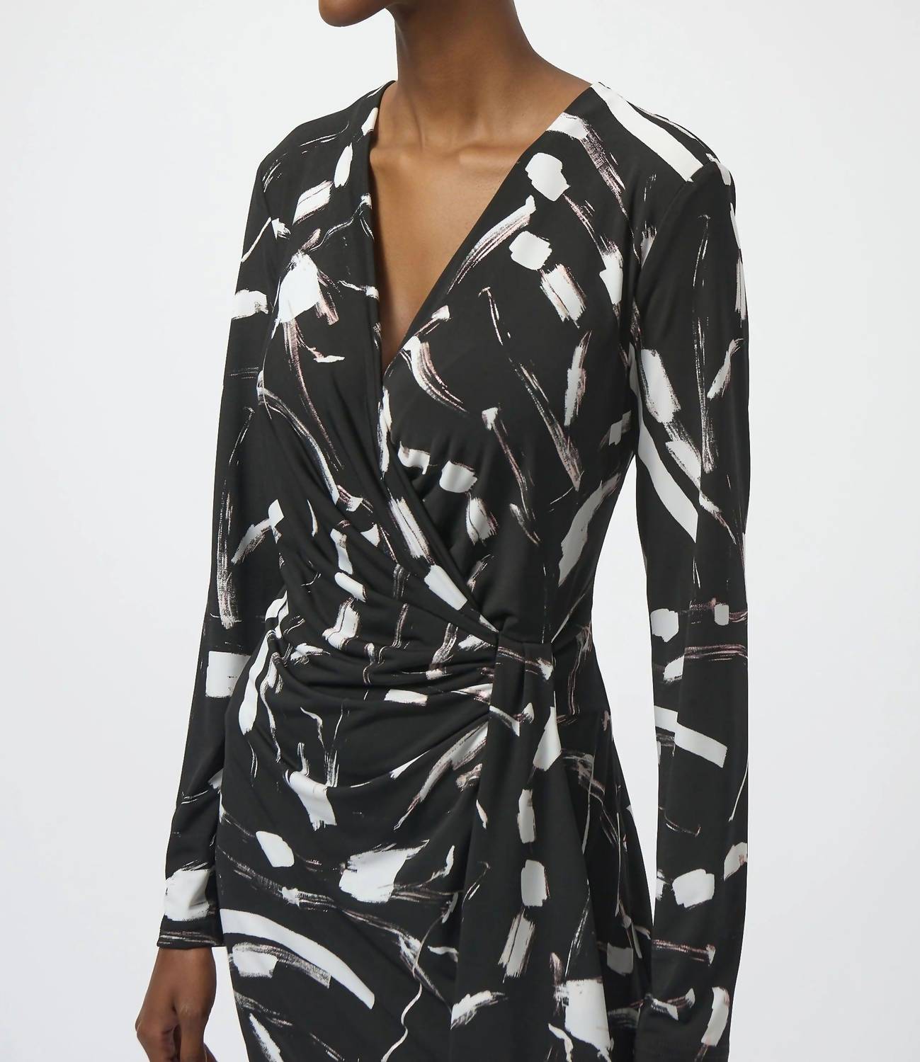 Joseph Ribkoff - Abstract Faux Wrap Dress
