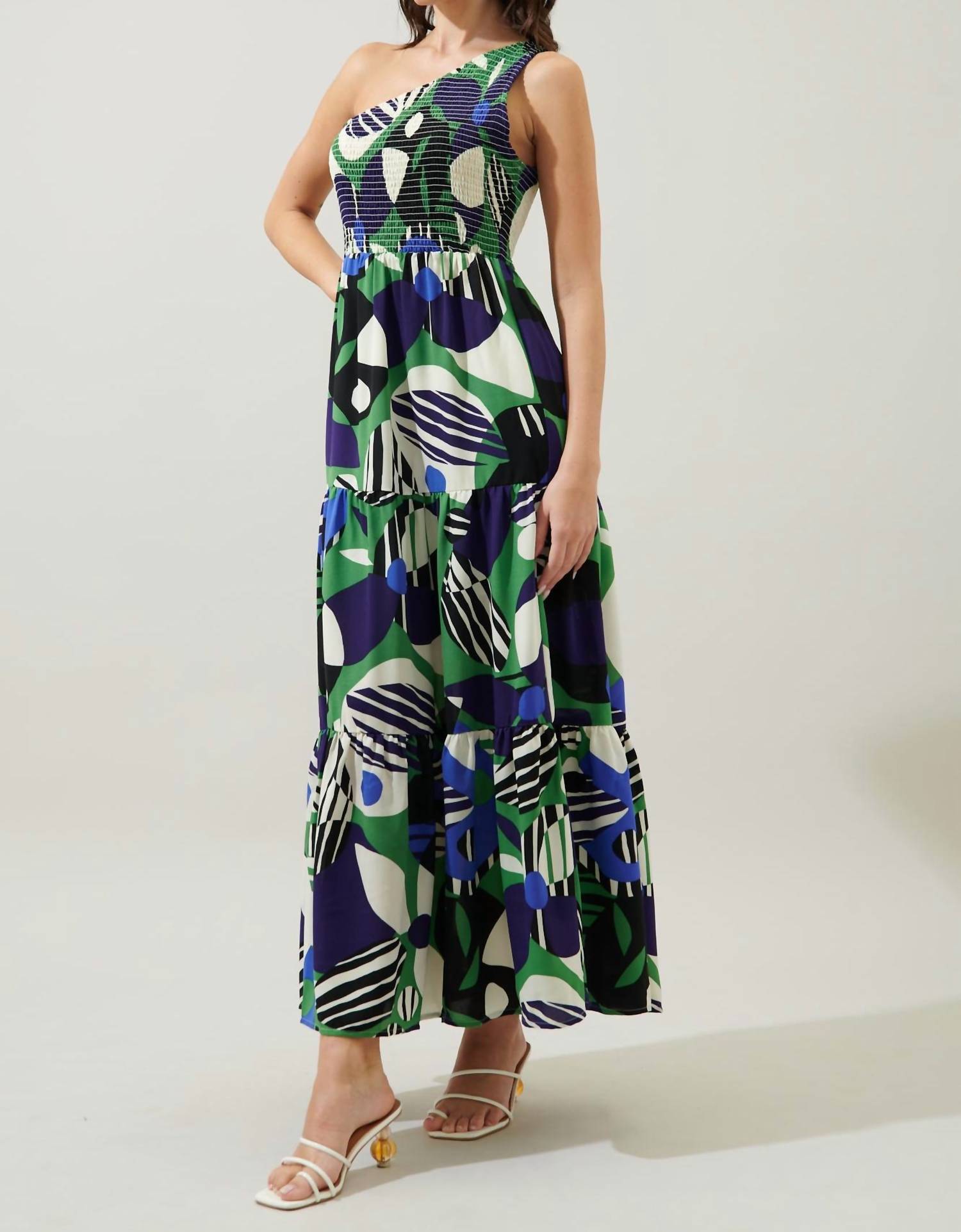 Sugarlips - Smocked One Shoulder Dress