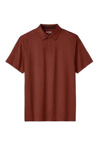 RHONE Commuter Short Sleeve Polo in cinnamon red - men's shirt - alternate view