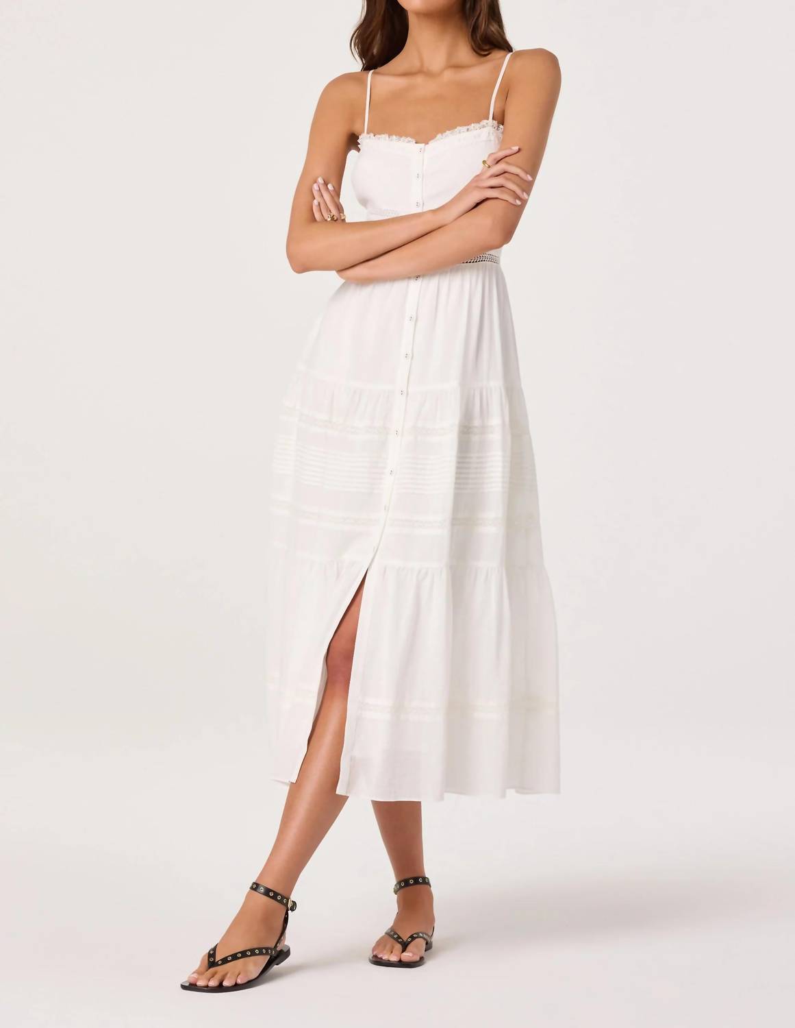 Astr - Annabel Woven Tiered Midi Dress