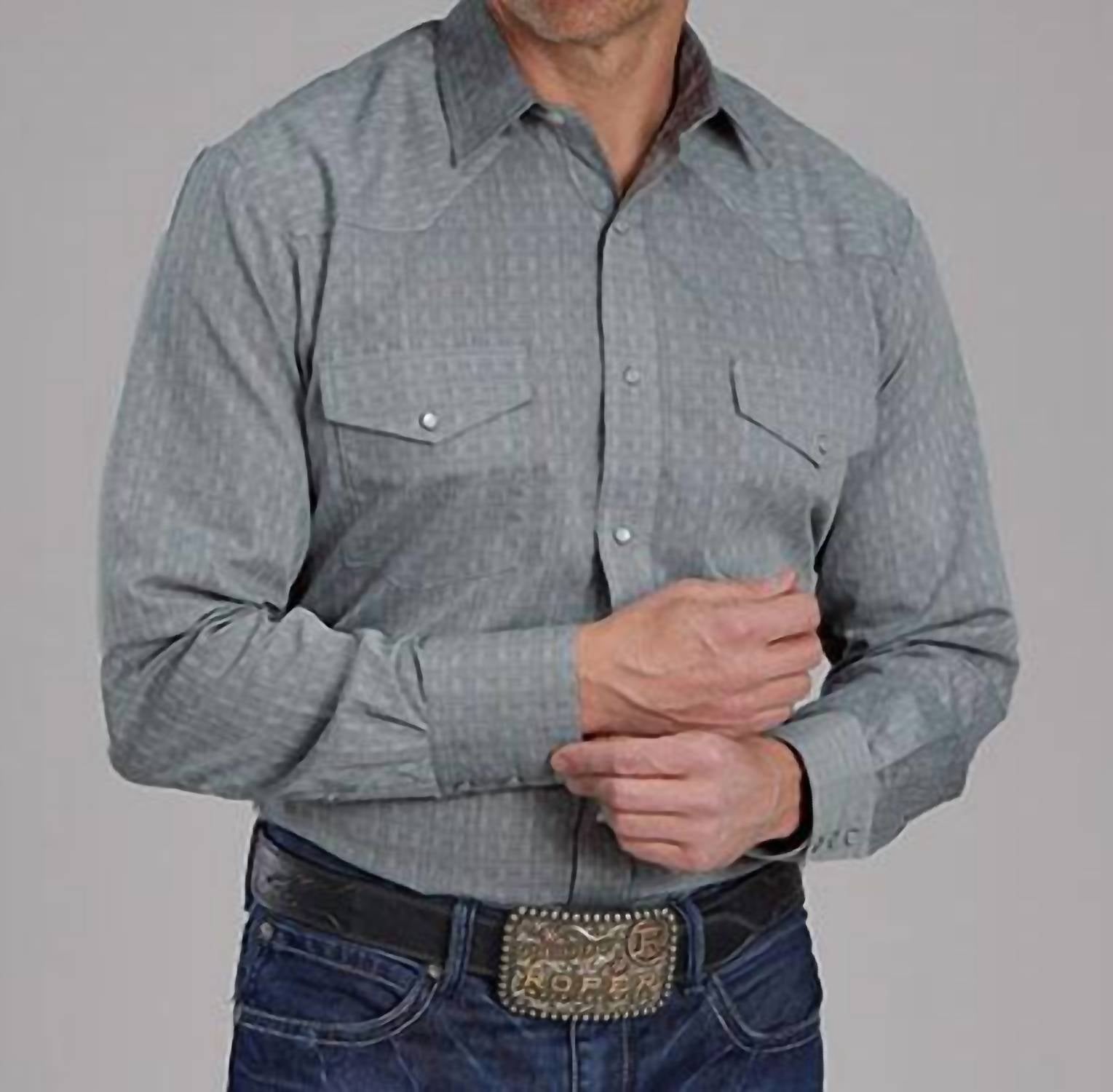 Roper - Men's Textured Snap Long Sleeve Shirt