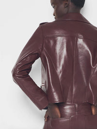 AS by DF Cindy Recycled Leather Jacket in port wine - women's jacket - alternate view