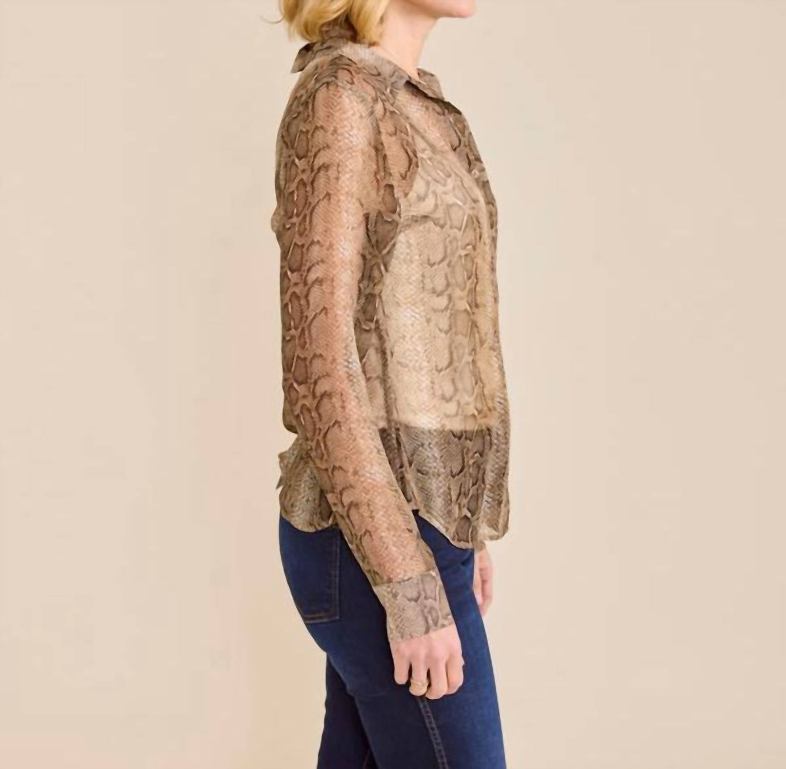 Sedge - Classic Sheer Snake Print Shirt
