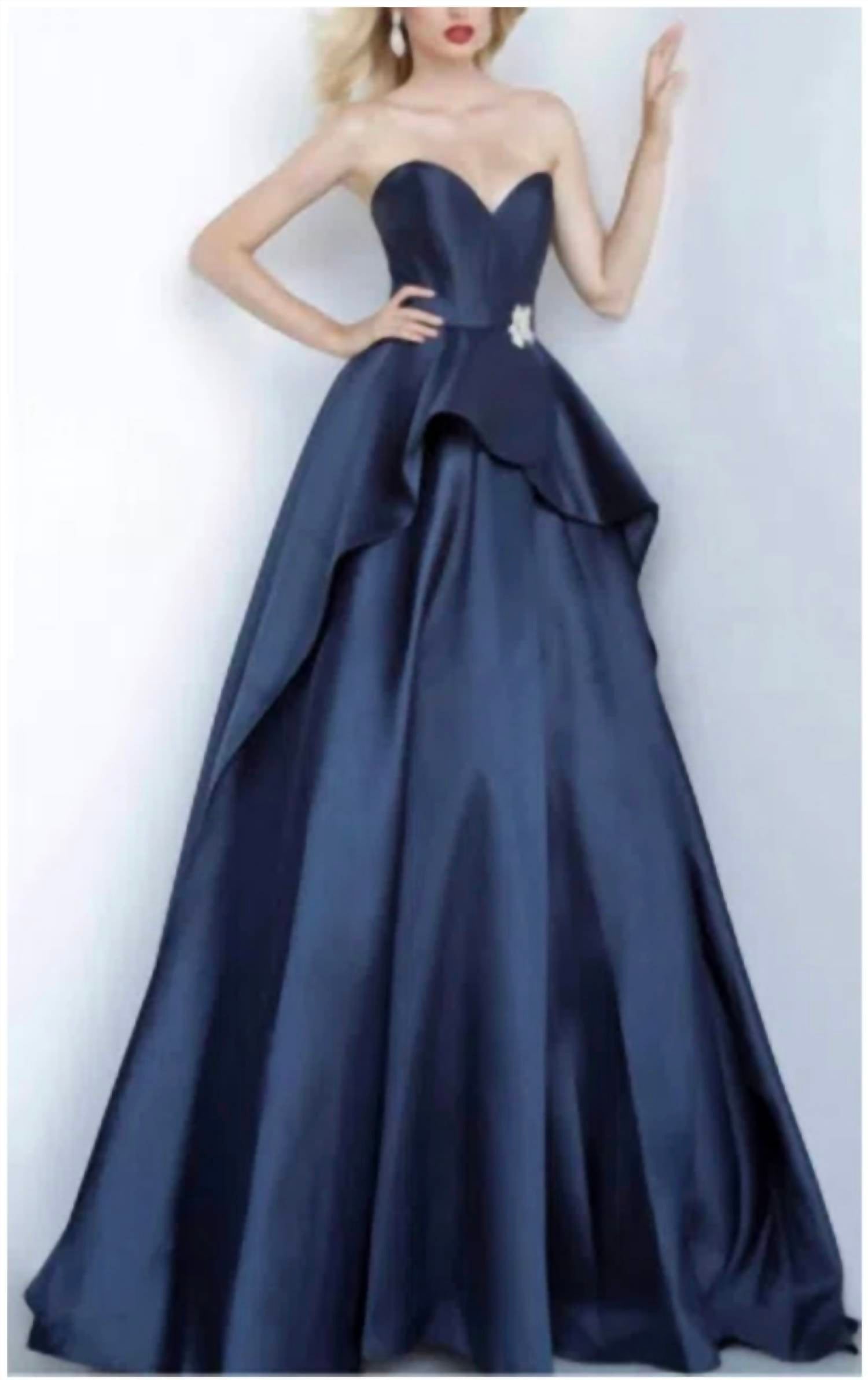 Jovani - Strapless Ballgown With Peplum