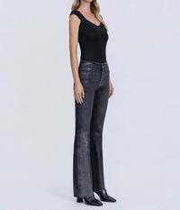 Flying Monkey - Metallic Coated Bootcut Jeans