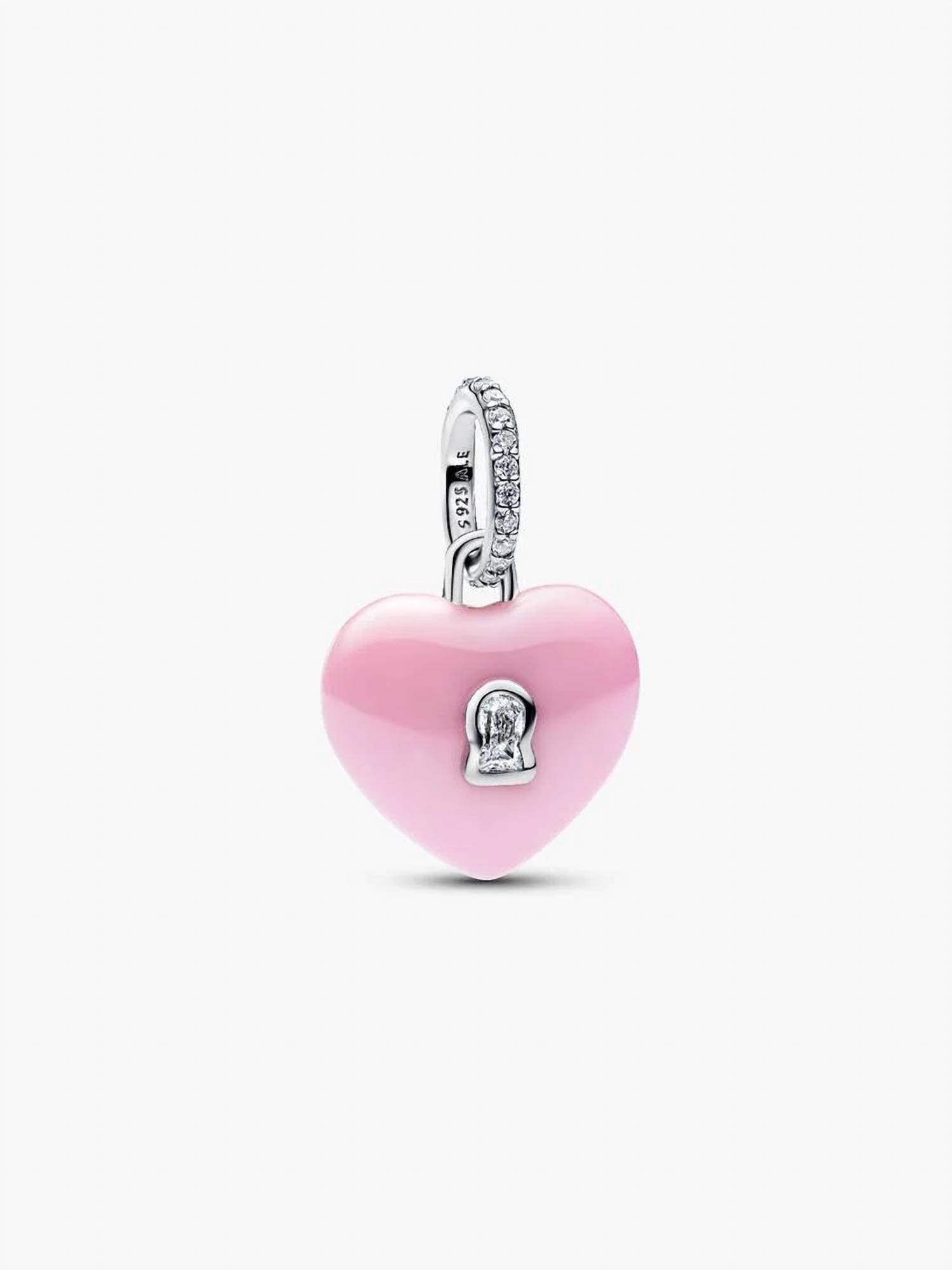 Pandora - Women's Ceramic Heart Padlock Dangle Charm