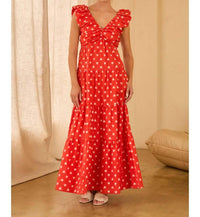 SKIES ARE BLUE Sweetheart Maxi Dress in red - women's dress