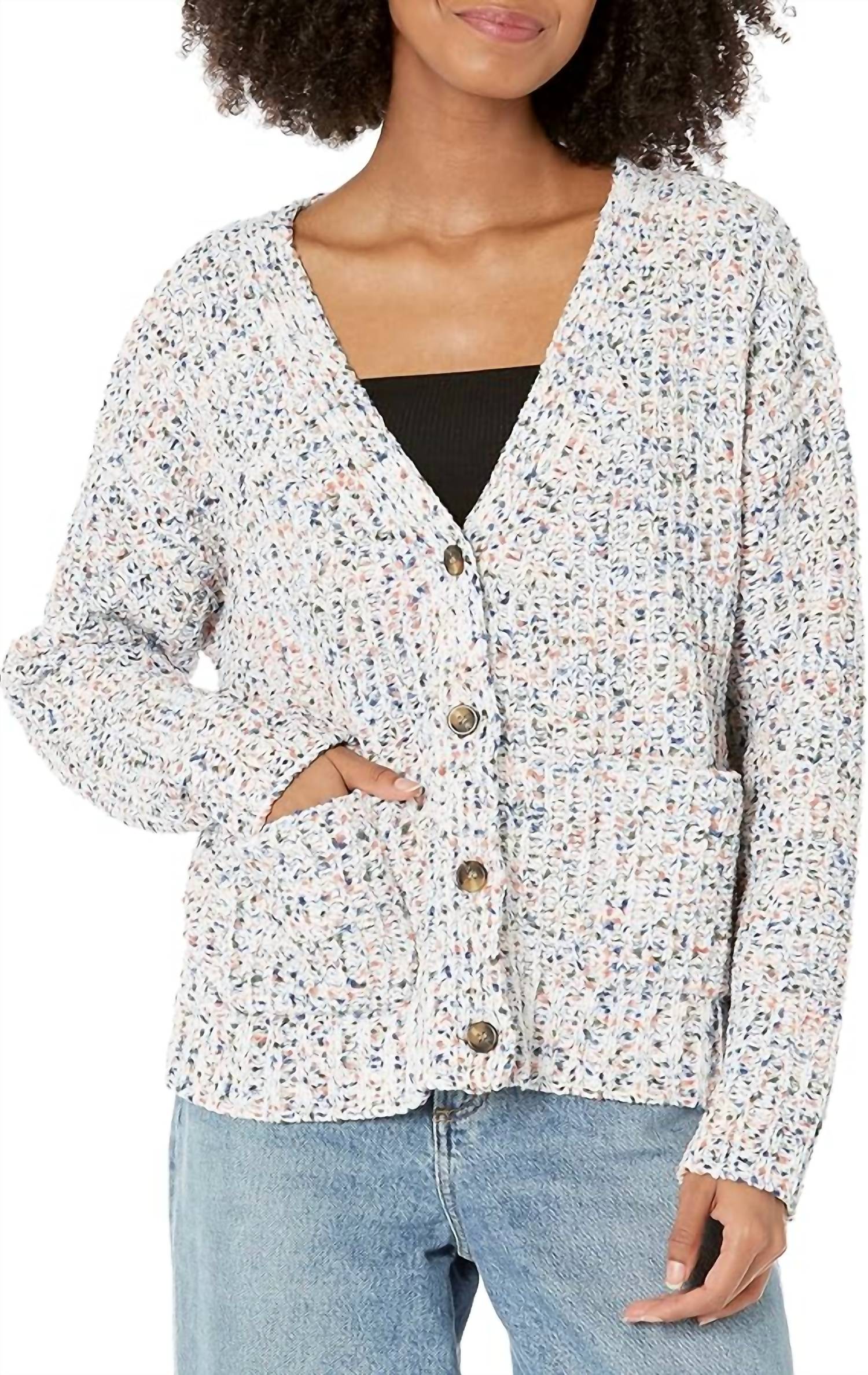 Esqualo - Viki V-neck Open-knit Cardigan