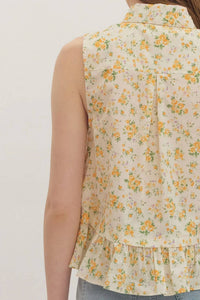 Entro - Floral Print Sleeveless Texas Top