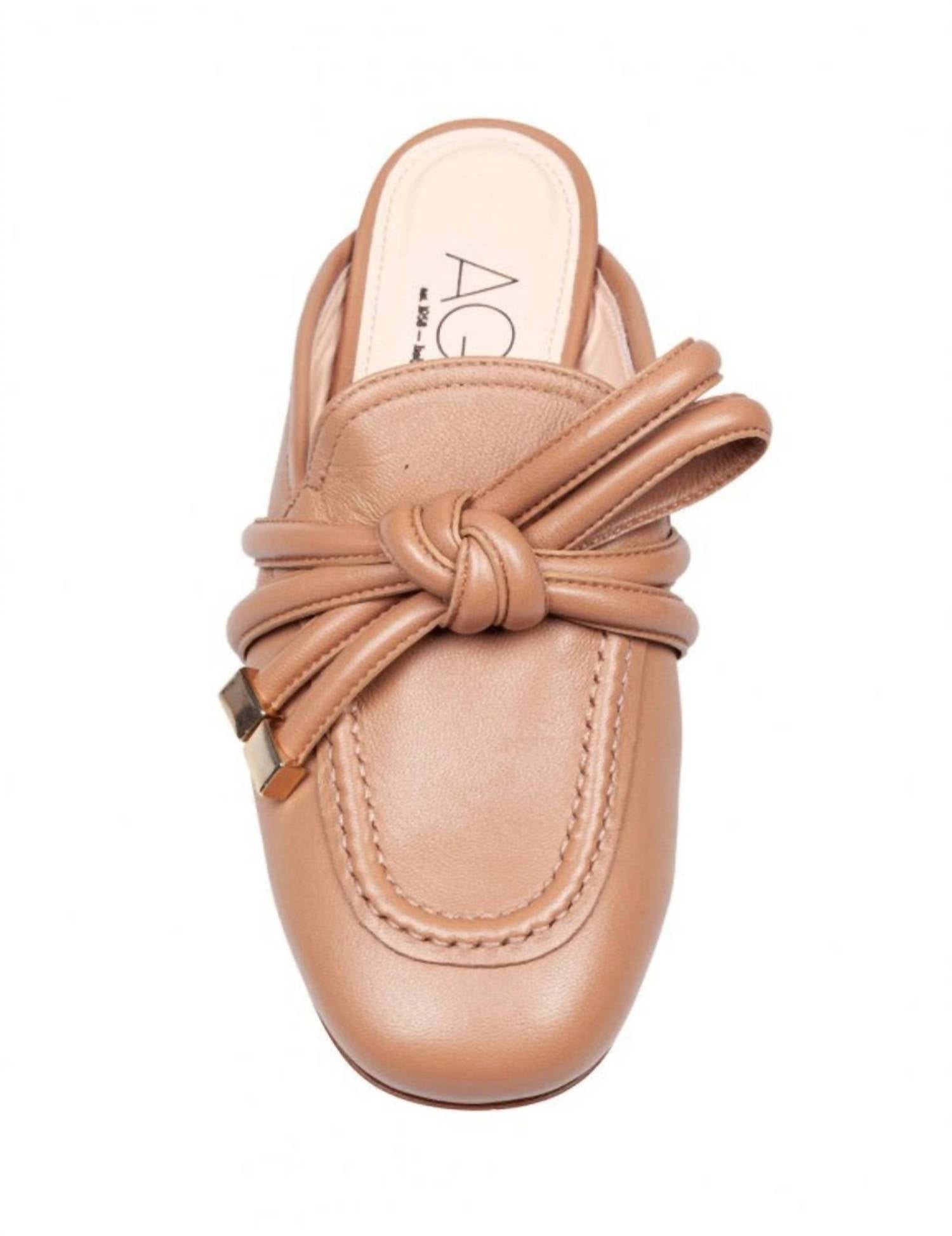 AGL Women's Ribbon Mule in cocoa - women's shoe - detail view
