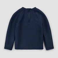 Miles Baby Boys Textured Solid Long Sleeve Rashguard in navy - kids' item - detail view