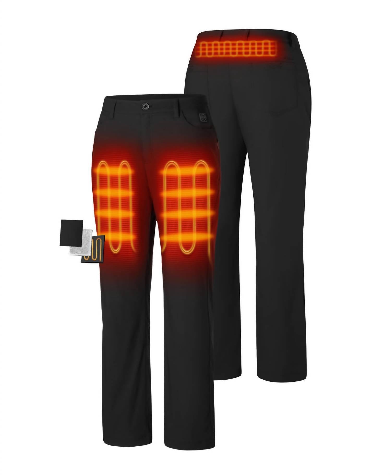 Ororo Hudson Heated Fleece Lined Pants in black - women's pants - view 7