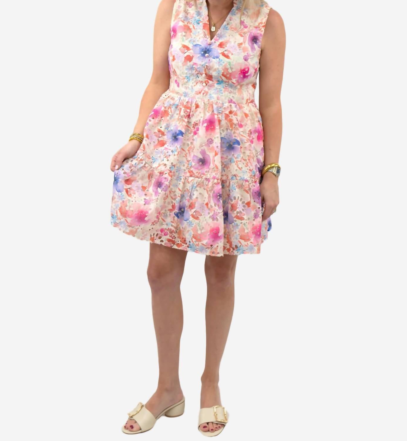 Fate - Pastel Eyelet Mini Dress