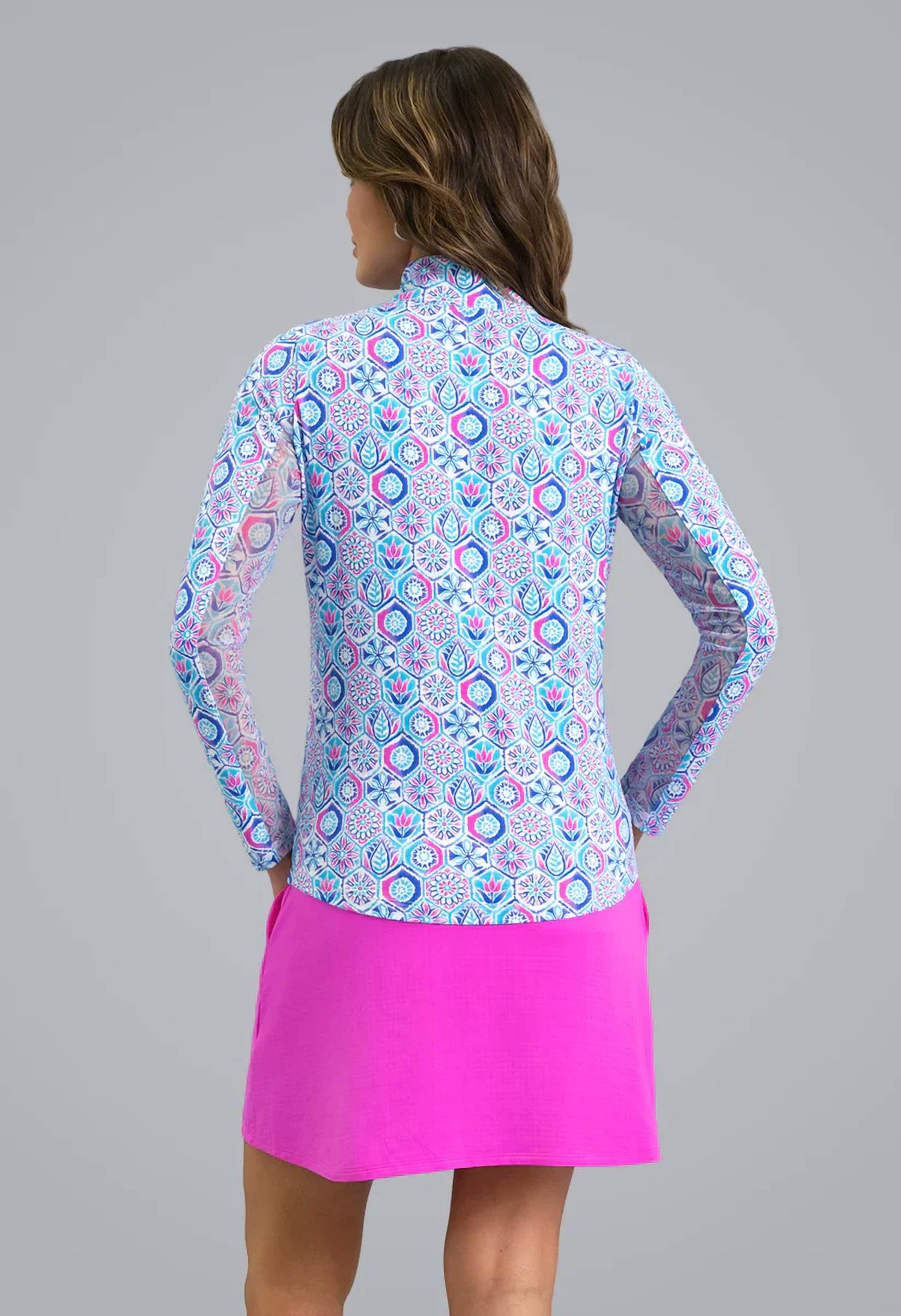 Ibkul - Alexis Long Sleeve Mock Neck Top