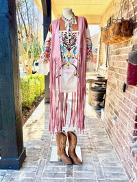 Bibi - Long Fringe Vest