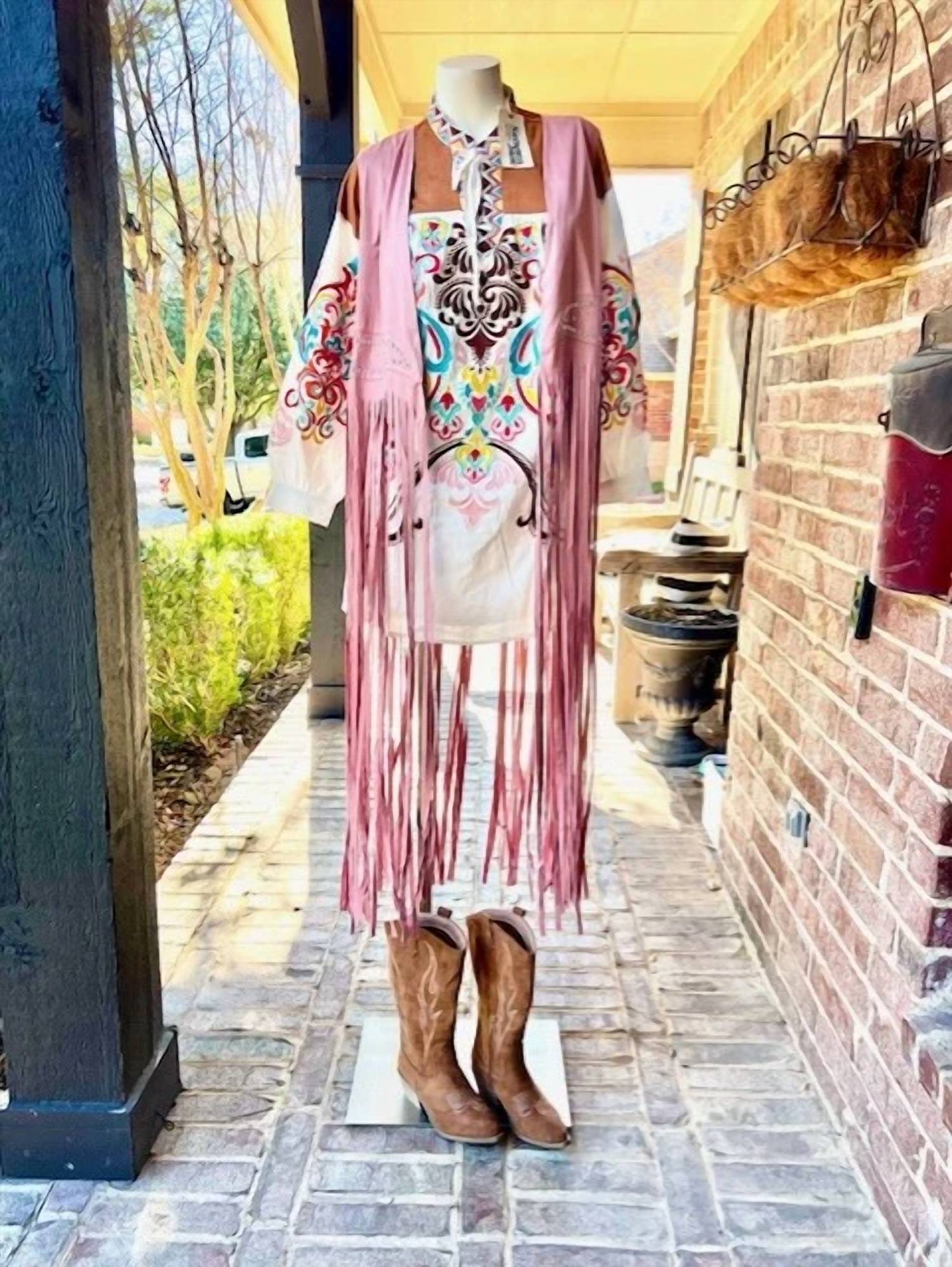 Bibi - Long Fringe Vest