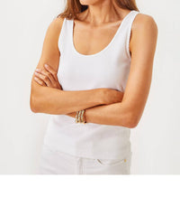 Lilly Pulitzer Gabbie Knit Top in resort white - women's tank top - detail view