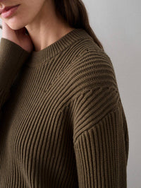 White + Warren - Cotton Ribbed Crewneck Sweater