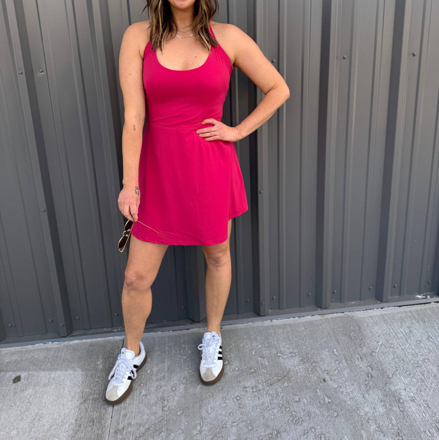 Mono B - Twist-Back Active A-Line Dress