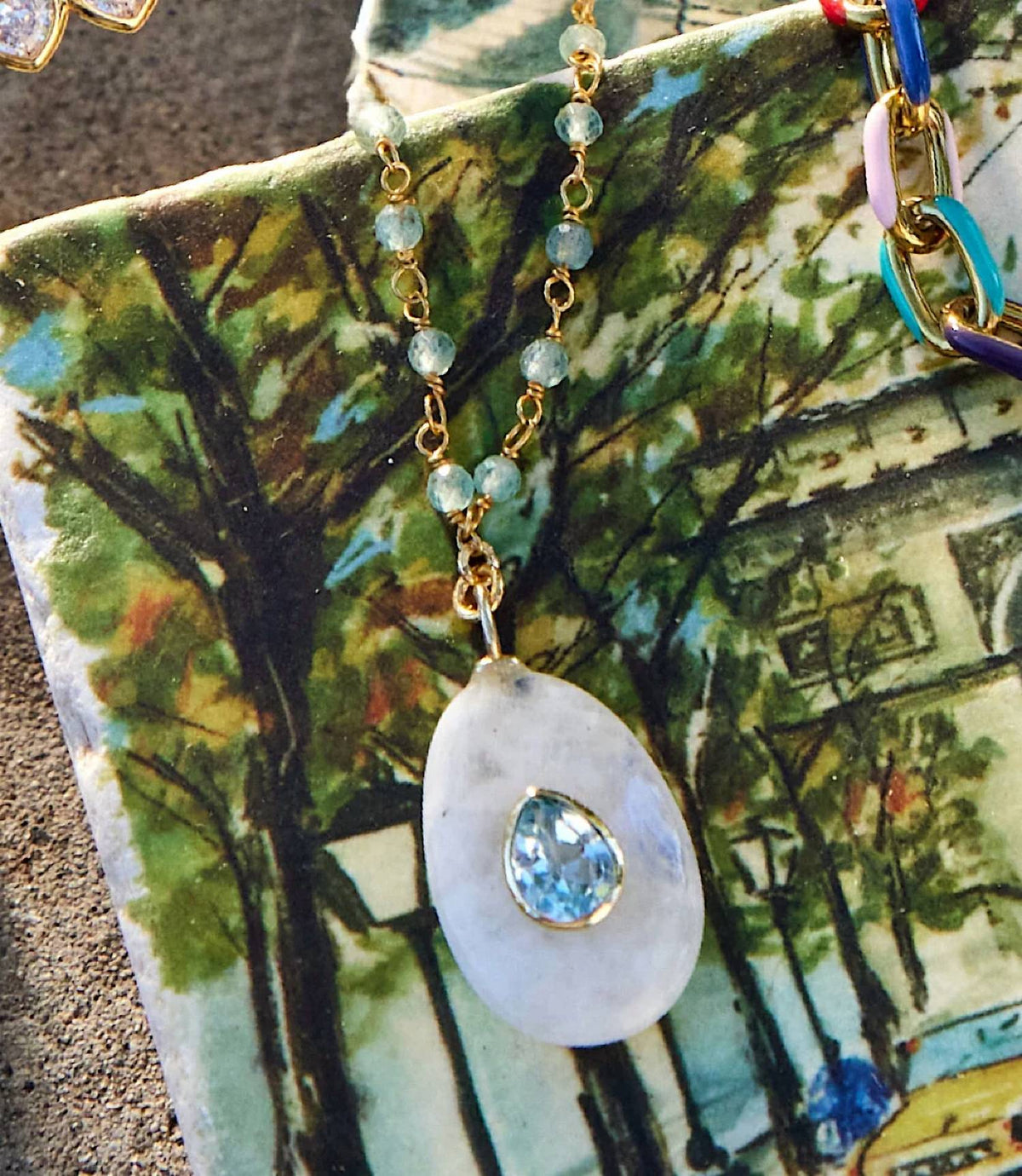 Native Gem - Women's Embellished Amulet Necklace