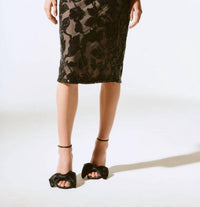 Joseph Ribkoff - Sequin Floral Pull-on Mesh Pencil Skirt