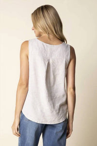 Habitat - Linen Pleat Back Button Tank Top