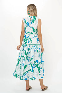 Oliphant Sleeveless Piped Maxi Dress in orchid green - women's dress - alternate view