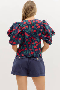 Entro - Molly Floral Puff Sleeve Blouse