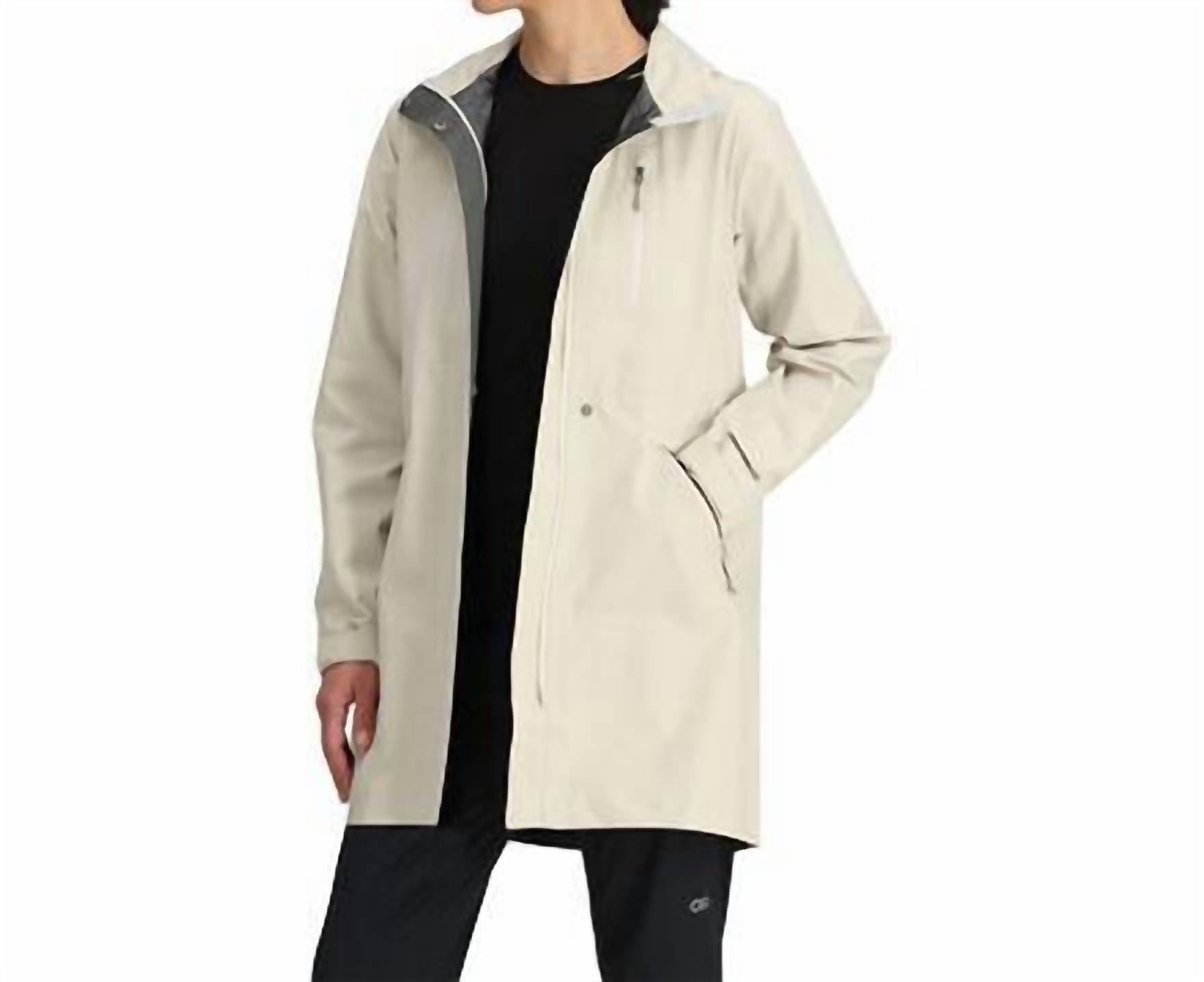 OUTDOOR RESEARCH Aspire 3L Trench Raincoat Jacket in oyster - women's jacket