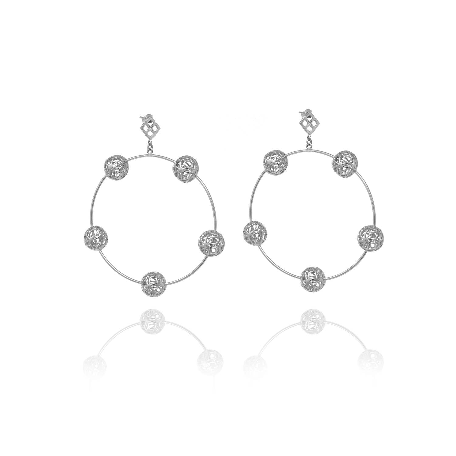 Georgina Jewelry - Women's Signature Sphere Dangle Hoops
