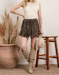 Sleeveless Ruffle Cable Knit Top