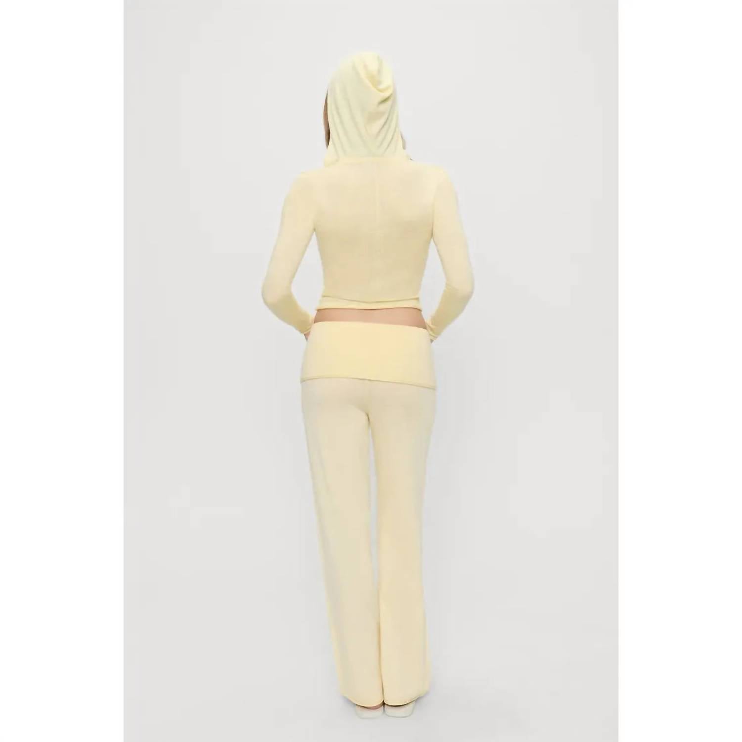 Frankies Bikinis Storm Knit Pants in buttercream - women's pants - detail view