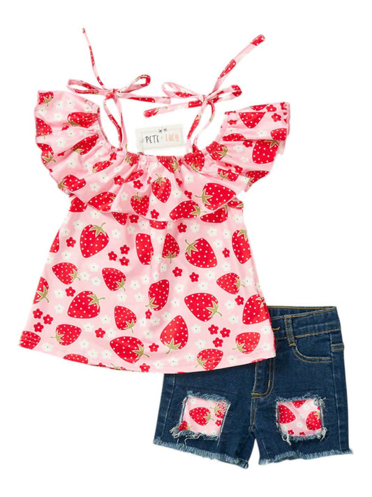 Pete + Lucy - Girl's Sweet One Denim 2 Piece Set