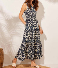 Charlie B - Printed Sleeveless Cotton Maxi Dress