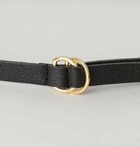 B-LOW THE BELT Women's Tumble Mini Belt in black gold - women's accessory - detail view
