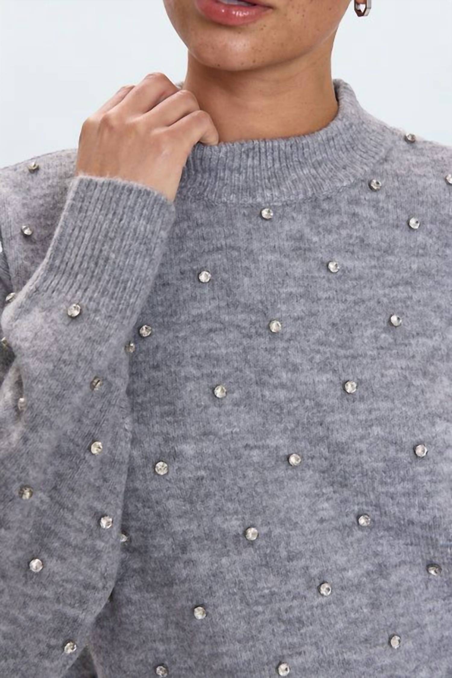 PISTOLA Aura Sweater in charcoal diamonte 2 - women's sweater - alternate view