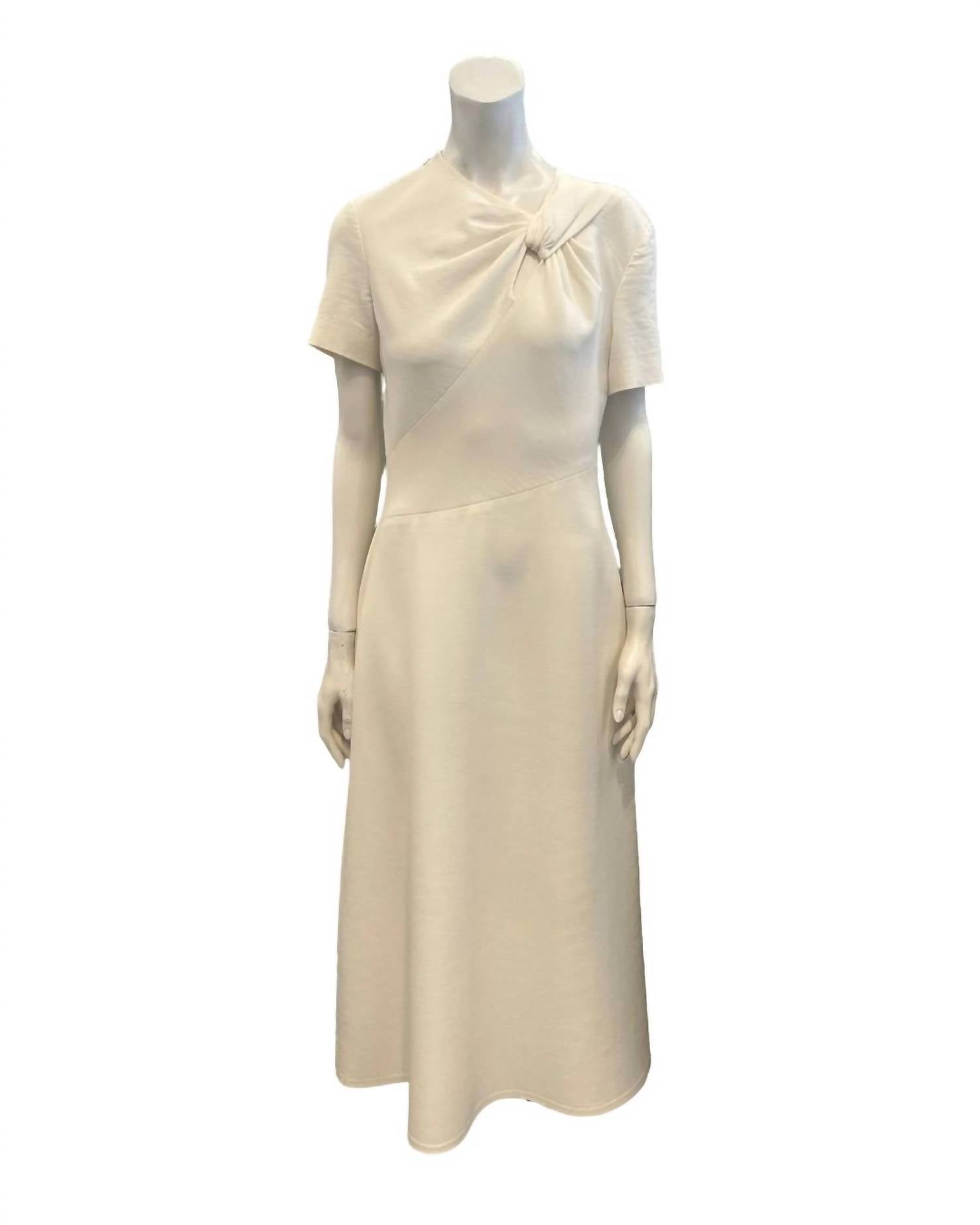 Oscar De La Renta - Women's Short Sleeve Twisted Detail Dress