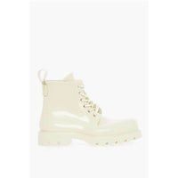 Bottega Veneta - Women's Shiny Rubber Ankle Boots With Round Toe