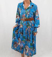 Sundayup - Safari Print Button Up Shirt Midi Dress