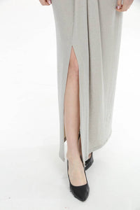 Joseph Ribkoff - Sparkle Knit Draped Front Long Dress
