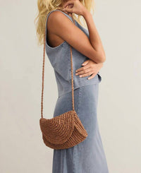 Z Supply - Women's Sand Dollar Mini Straw Crossbody Clutch Bag