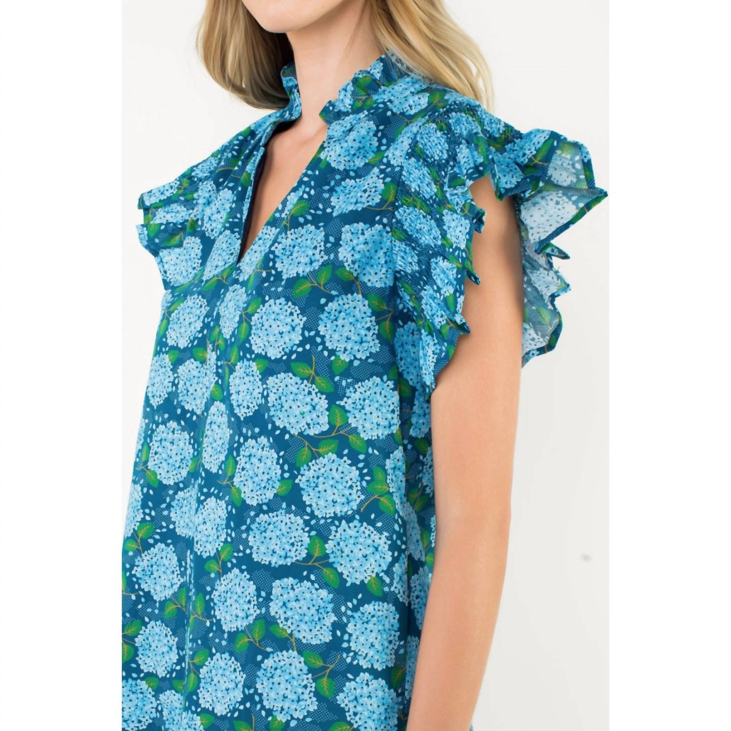 Thml - Hello Hydrangea Flutter Sleeve Dress