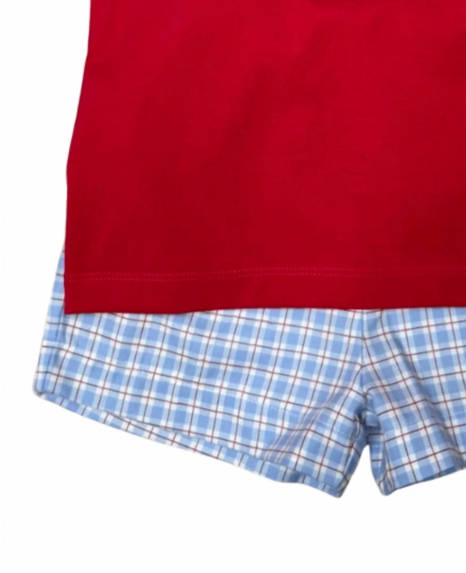 Whimsy Bay Kids - Boy's Embroidered Short Set