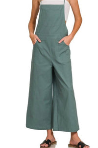 Zenana - Woven Spaghetti Strap Overalls