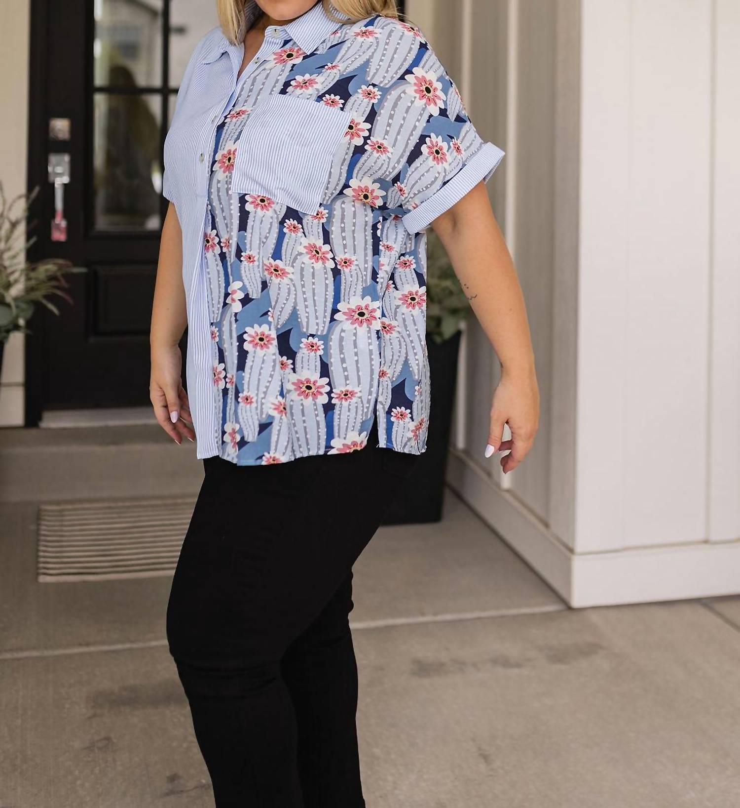 Jodifl - Best Of Both Worlds Button Down Top